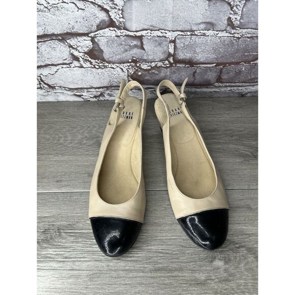 STUART WEITZMAN Black Patent Cap Blush Pink Leather Ankle Strap Wedges Women 7M - Picture 15 of 16